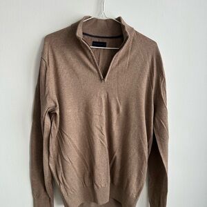 Denver Hayes Men's Tan Zip-Up Sweater